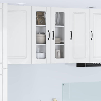 vidaXL Wall Glass Cabinet PORTO High Gloss White 60 x 31 x 80 cm