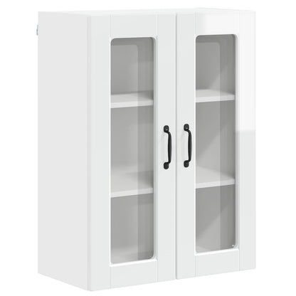 vidaXL Wall Glass Cabinet PORTO High Gloss White 60 x 31 x 80 cm