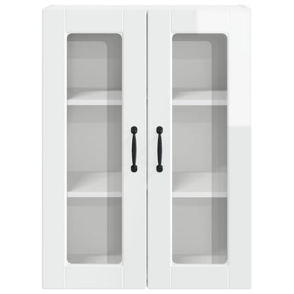 vidaXL Wall Glass Cabinet PORTO High Gloss White 60 x 31 x 80 cm