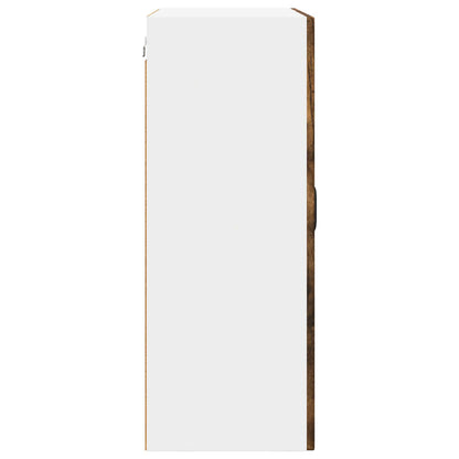 vidaXL Wall Glass Cabinet PORTO Smoked Oak 60 x 31 x 80 cm