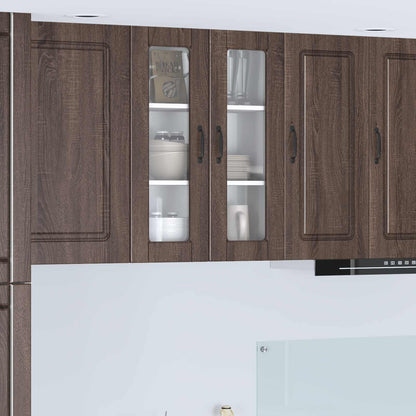 vidaXL Wall Glass Cabinet PORTO Brown Oak 60 x 31 x 80 cm