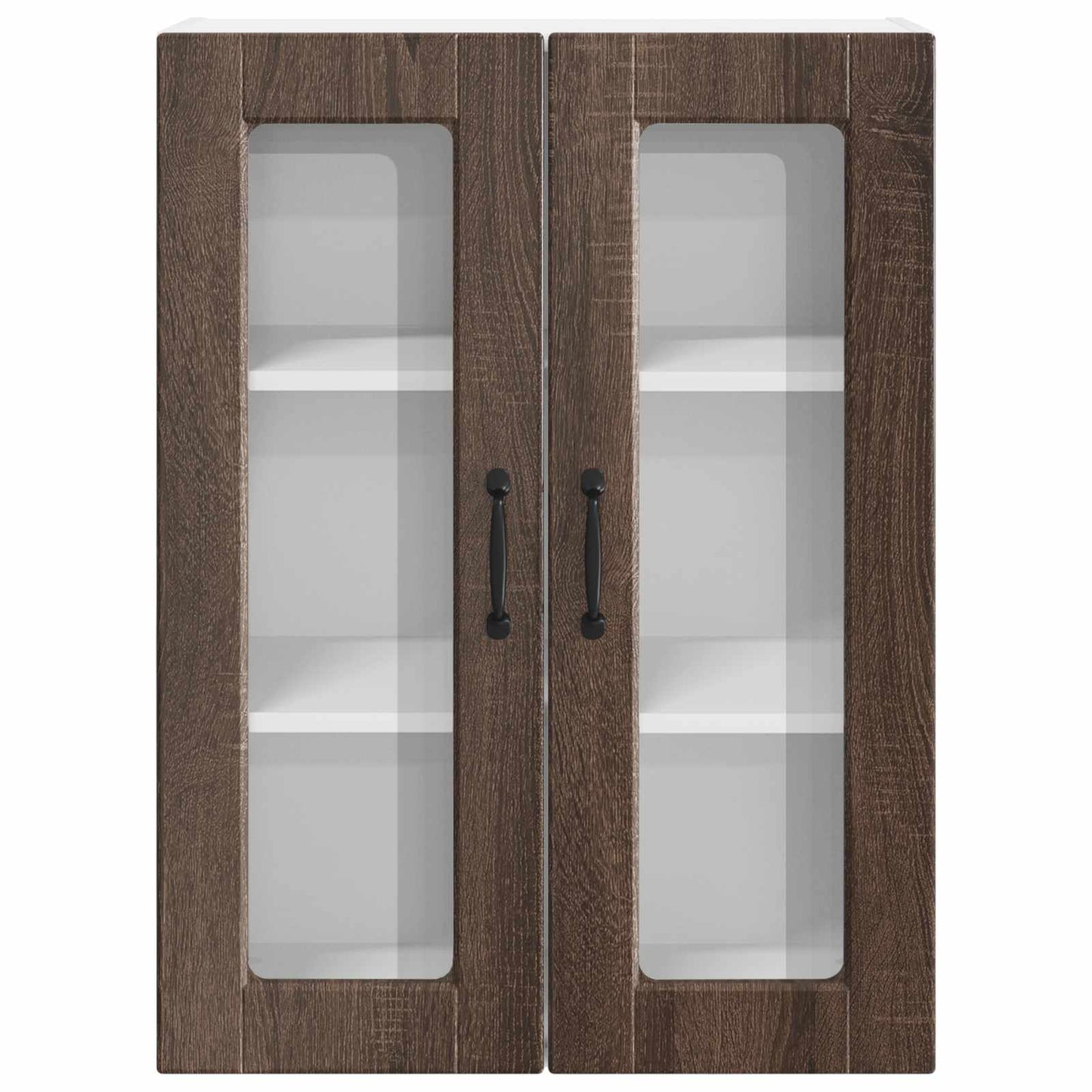 vidaXL Wall Glass Cabinet PORTO Brown Oak 60 x 31 x 80 cm