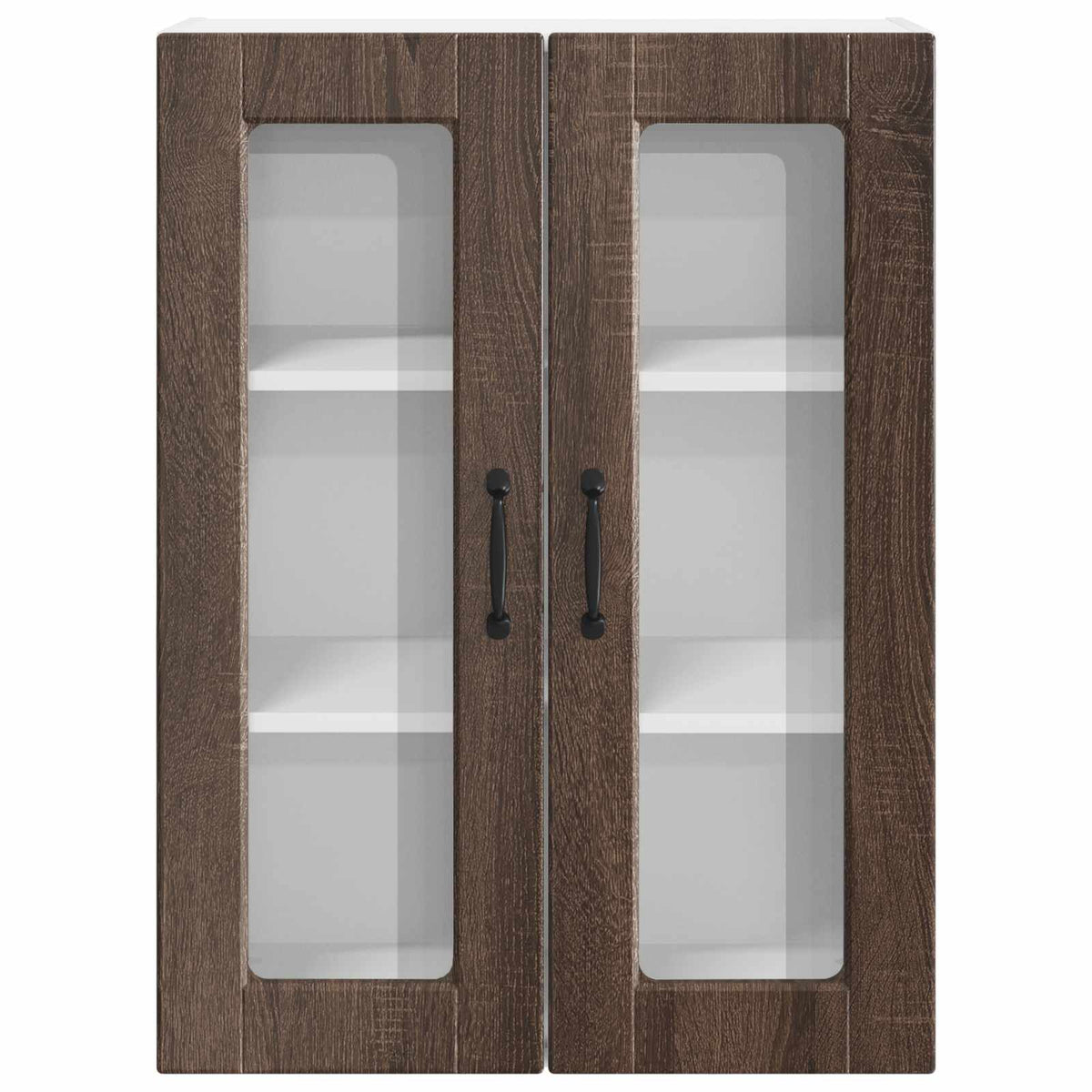 vidaXL Wall Glass Cabinet PORTO Brown Oak 60 x 31 x 80 cm