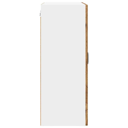 vidaXL Wall Glass Cabinet PORTO Old Wood 60 x 31 x 80 cm