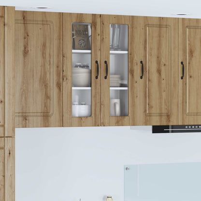 vidaXL Wall Glass Cabinet PORTO Artisan Oak 60 x 31 x 80 cm