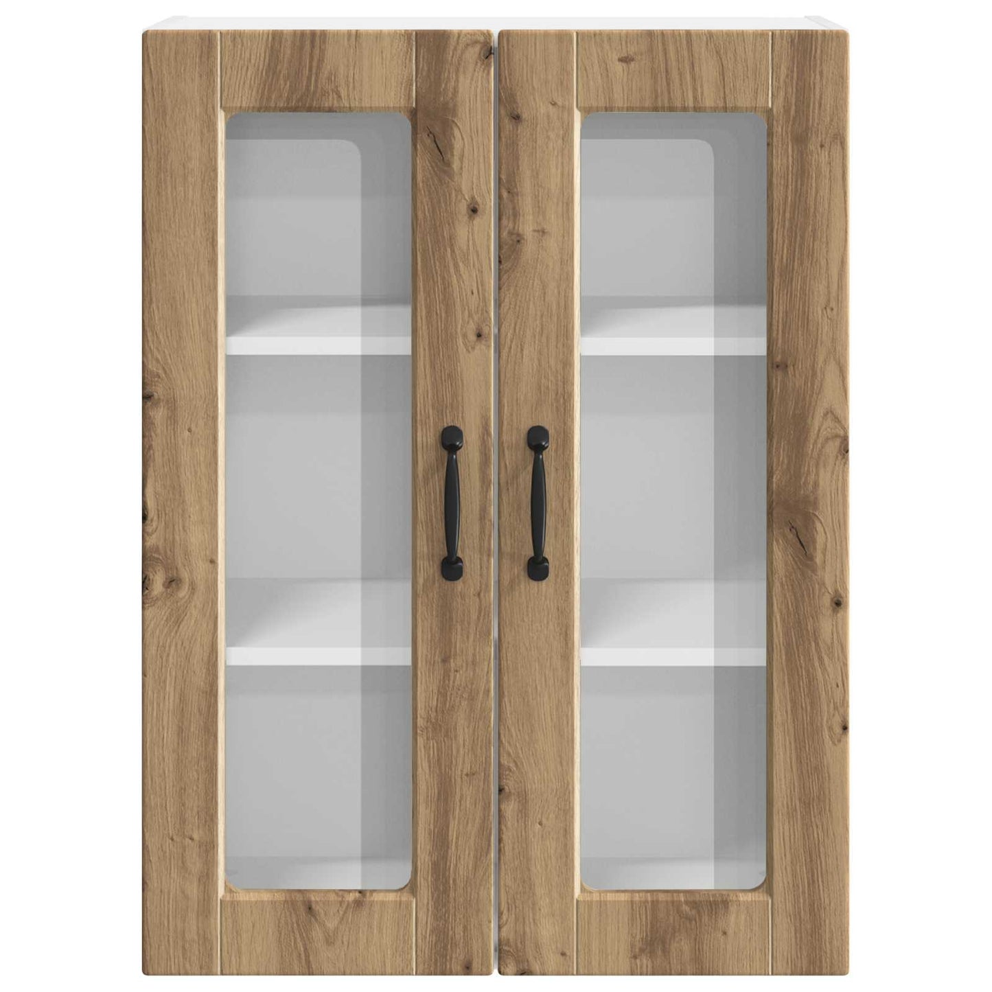 vidaXL Wall Glass Cabinet PORTO Artisan Oak 60 x 31 x 80 cm