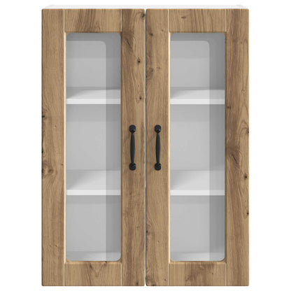 vidaXL Wall Glass Cabinet PORTO Artisan Oak 60 x 31 x 80 cm