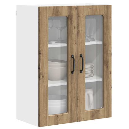 vidaXL Wall Glass Cabinet PORTO Artisan Oak 60 x 31 x 80 cm