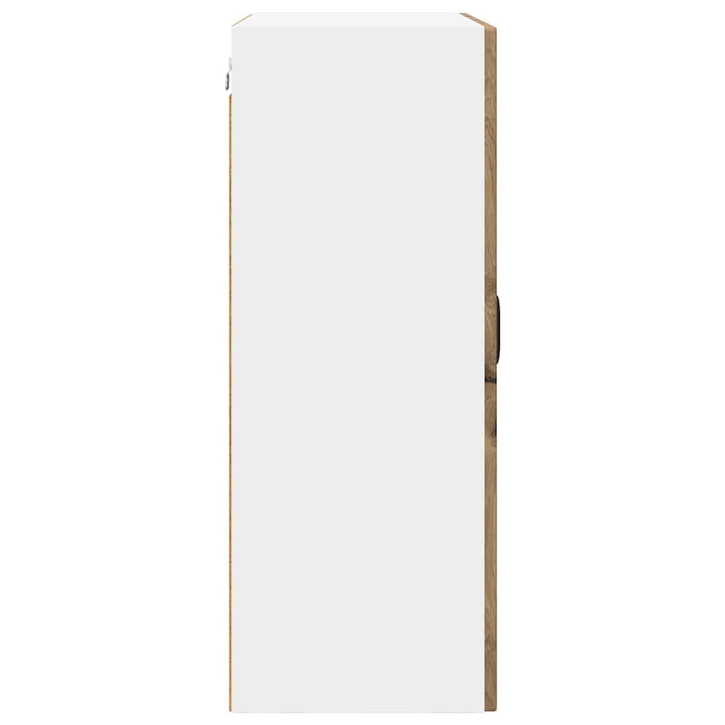 vidaXL Wall Glass Cabinet PORTO Artisan Oak 60 x 31 x 80 cm