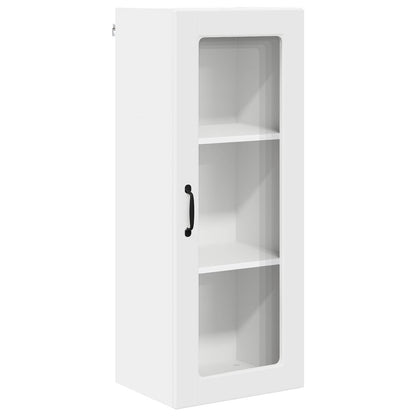vidaXL Wall Glass Cabinet PORTO White 40 x 31 x 100 cm Engineered Wood