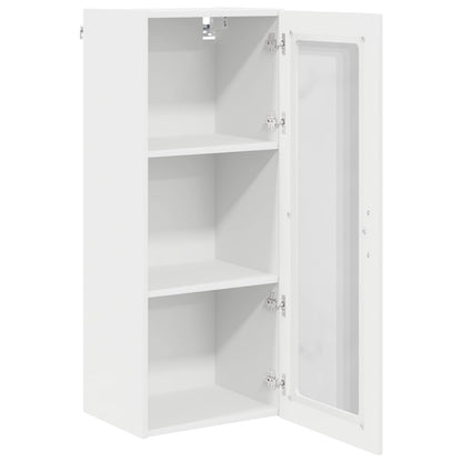 vidaXL Wall Glass Cabinet PORTO White 40 x 31 x 100 cm Engineered Wood