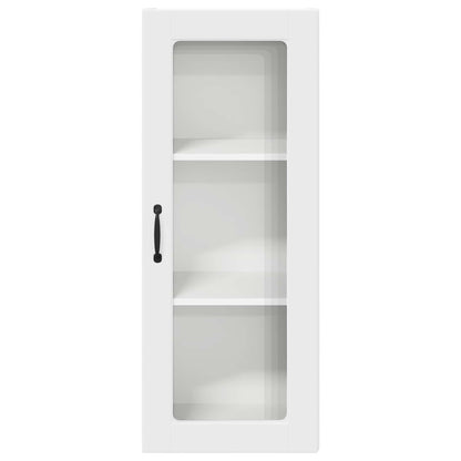 vidaXL Wall Glass Cabinet PORTO White 40 x 31 x 100 cm Engineered Wood