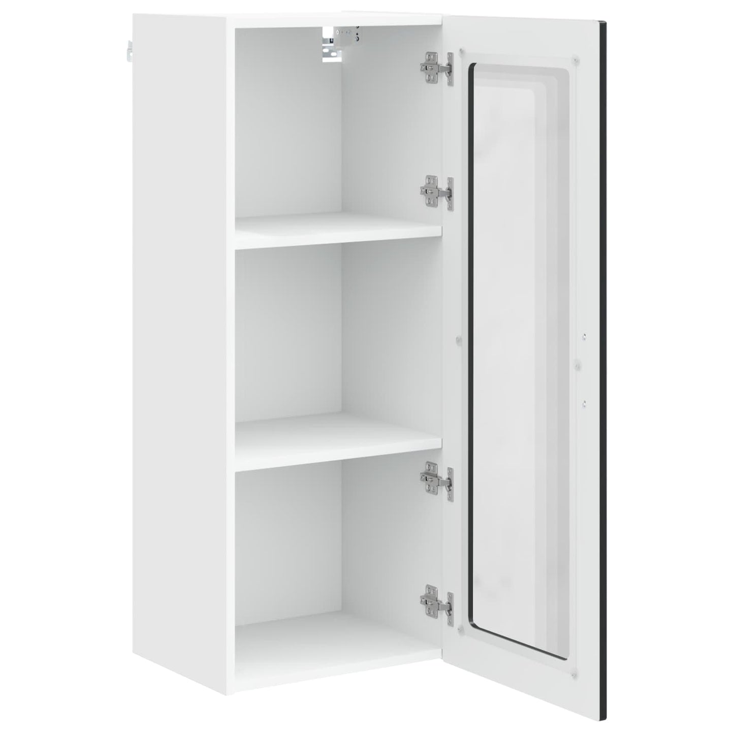 vidaXL Wall Glass Cabinet PORTO Black 40 x 31 x 100 cm Engineered Wood