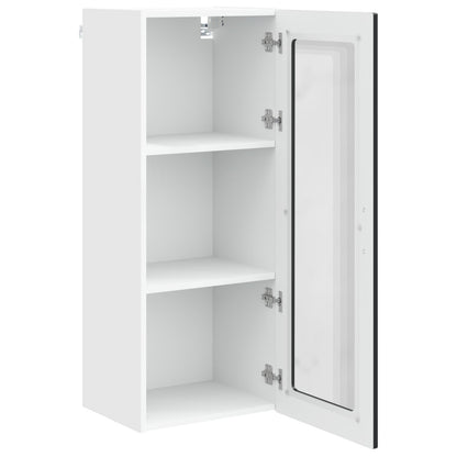 vidaXL Wall Glass Cabinet PORTO Black 40 x 31 x 100 cm Engineered Wood