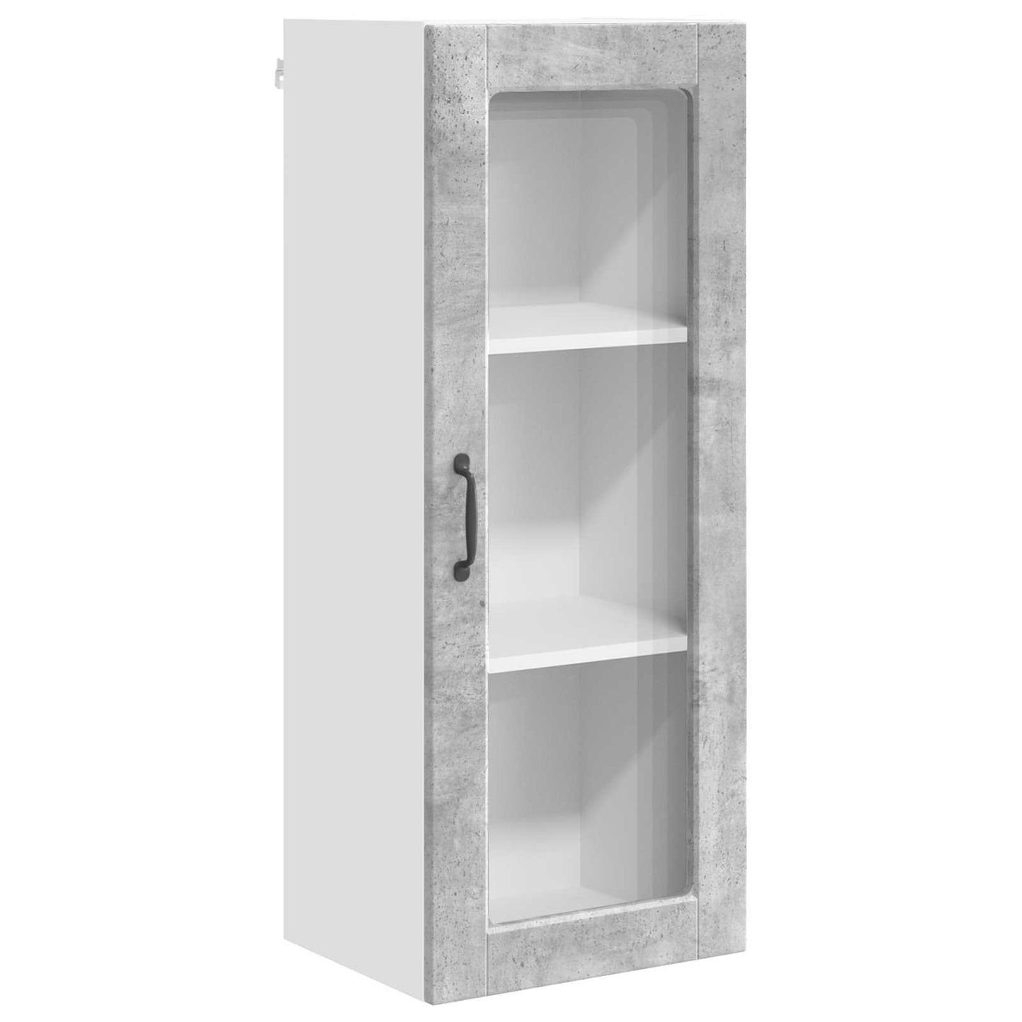 vidaXL Wall Glass Cabinet PORTO Concrete Grey 40 x 31 x 100 cm