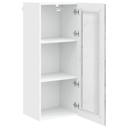 vidaXL Wall Glass Cabinet PORTO Concrete Grey 40 x 31 x 100 cm