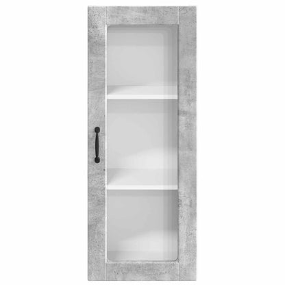 vidaXL Wall Glass Cabinet PORTO Concrete Grey 40 x 31 x 100 cm