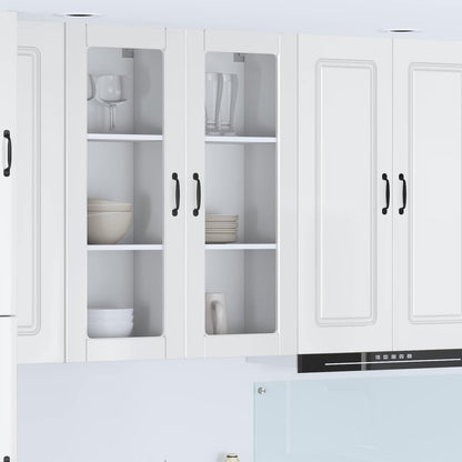 vidaXL Wall Glass Cabinet PORTO High Gloss White 40 x 31 x 100 cm