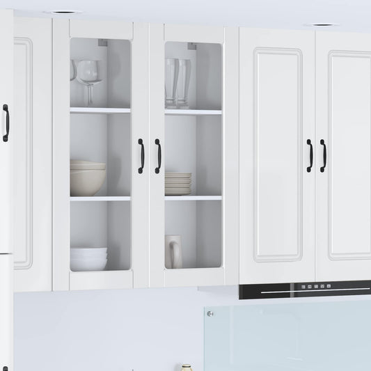 vidaXL Wall Glass Cabinet PORTO High Gloss White 40 x 31 x 100 cm