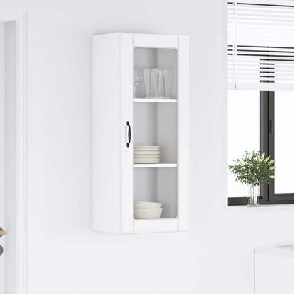 vidaXL Wall Glass Cabinet PORTO High Gloss White 40 x 31 x 100 cm