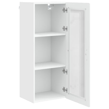 vidaXL Wall Glass Cabinet PORTO High Gloss White 40 x 31 x 100 cm