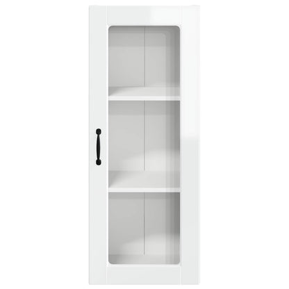 vidaXL Wall Glass Cabinet PORTO High Gloss White 40 x 31 x 100 cm