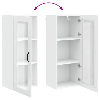 vidaXL Wall Glass Cabinet PORTO High Gloss White 40 x 31 x 100 cm