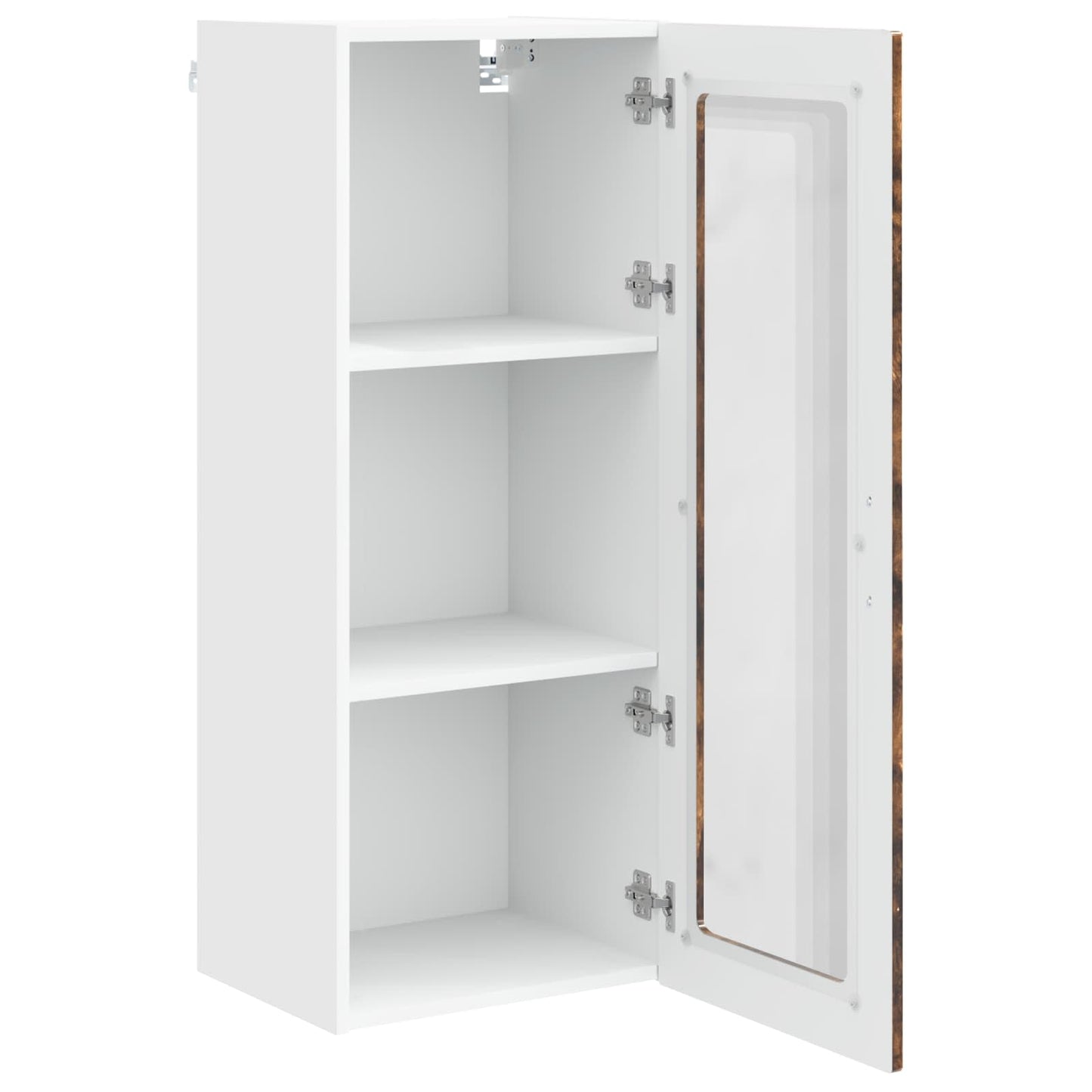 vidaXL Wall Glass Cabinet PORTO Smoked Oak 40 x 31 x 100 cm