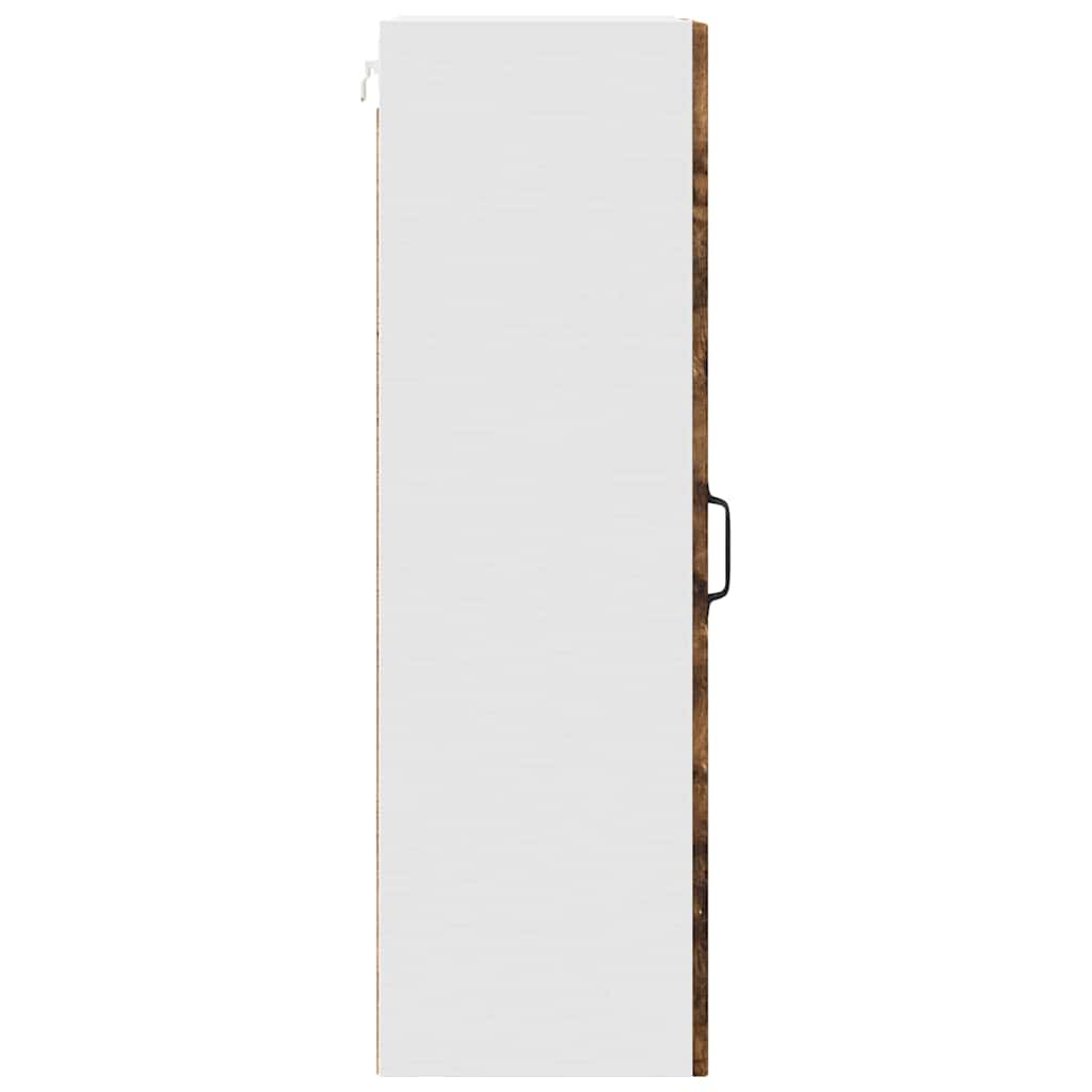 vidaXL Wall Glass Cabinet PORTO Smoked Oak 40 x 31 x 100 cm