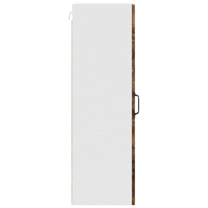 vidaXL Wall Glass Cabinet PORTO Smoked Oak 40 x 31 x 100 cm