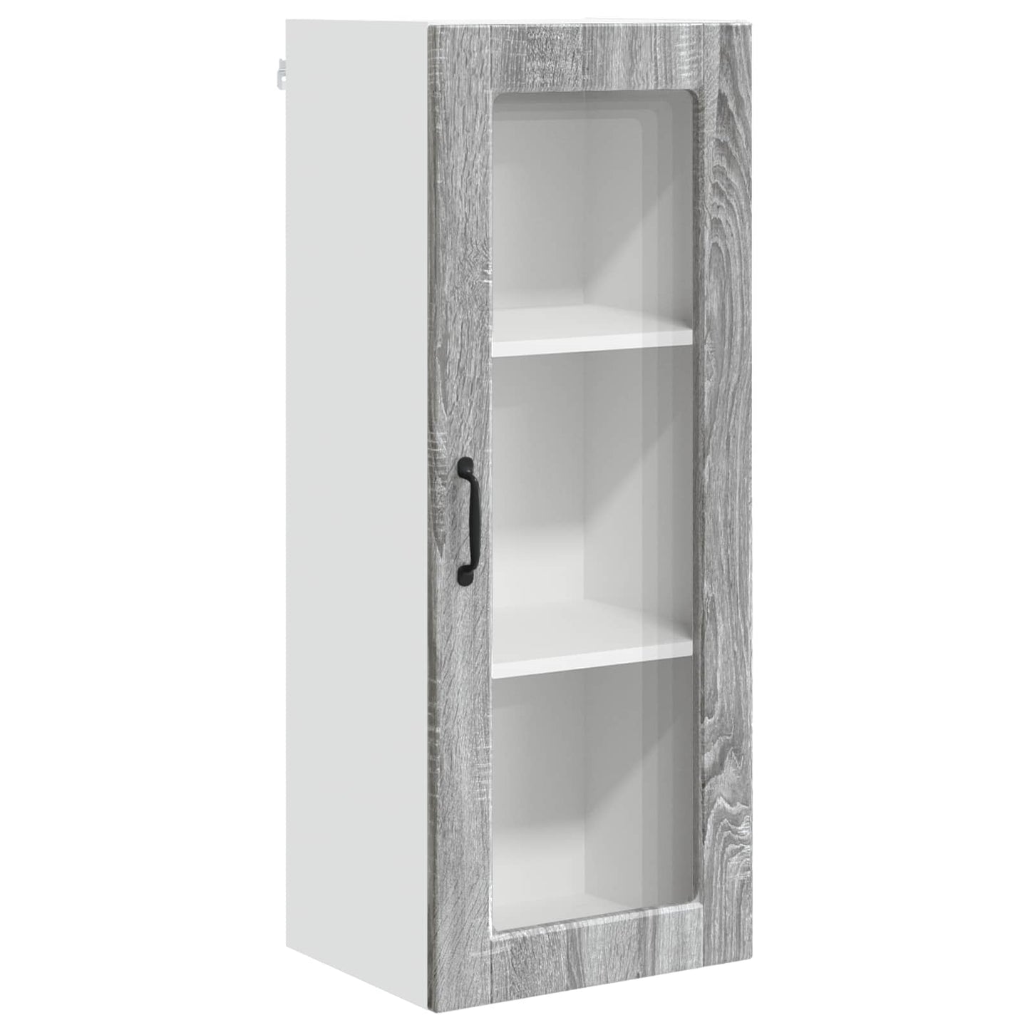 vidaXL Wall Glass Cabinet PORTO Grey Sonoma 40 x 31 x 100 cm