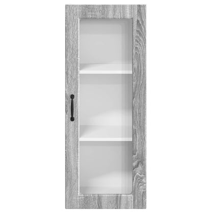 vidaXL Wall Glass Cabinet PORTO Grey Sonoma 40 x 31 x 100 cm