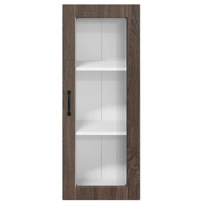vidaXL Wall Glass Cabinet PORTO Brown Oak 40 x 31 x 100 cm