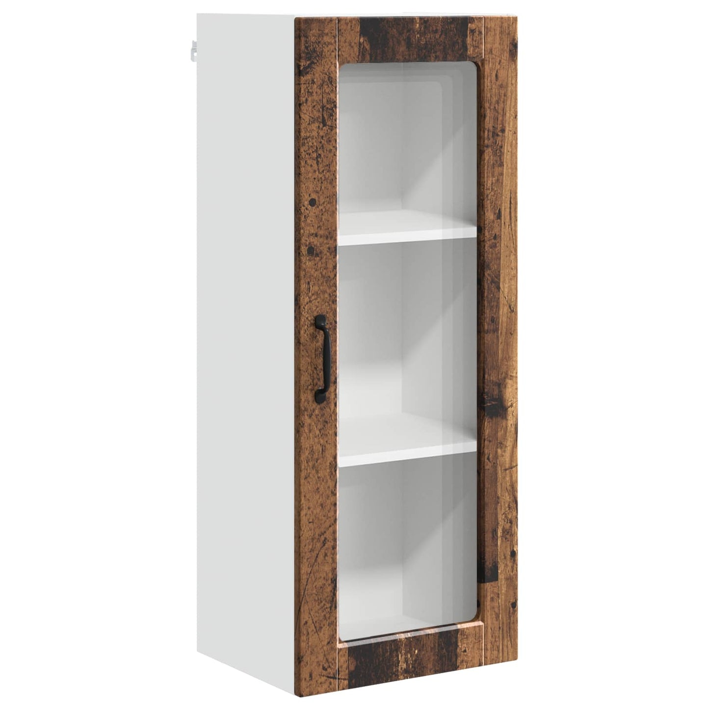 vidaXL Wall Glass Cabinet PORTO Old Wood 40 x 31 x 100 cm