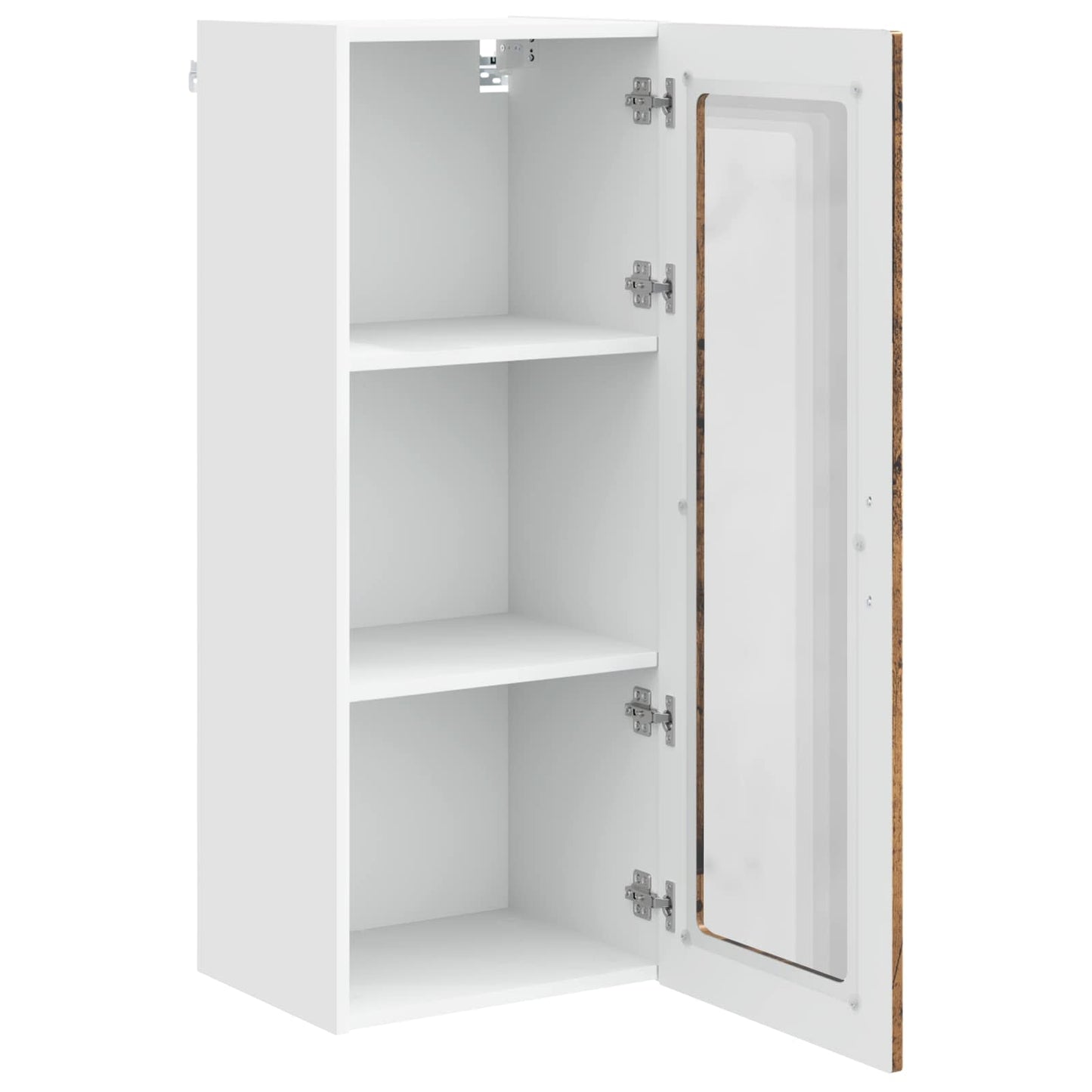 vidaXL Wall Glass Cabinet PORTO Old Wood 40 x 31 x 100 cm