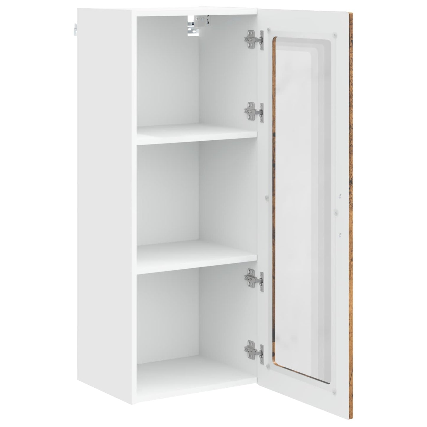 vidaXL Wall Glass Cabinet PORTO Old Wood 40 x 31 x 100 cm