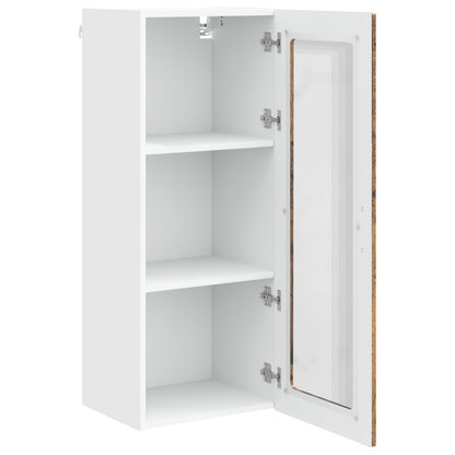 vidaXL Wall Glass Cabinet PORTO Old Wood 40 x 31 x 100 cm