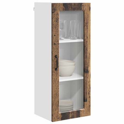 vidaXL Wall Glass Cabinet PORTO Old Wood 40 x 31 x 100 cm