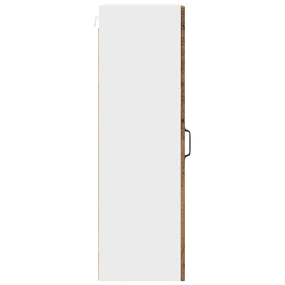 vidaXL Wall Glass Cabinet PORTO Old Wood 40 x 31 x 100 cm