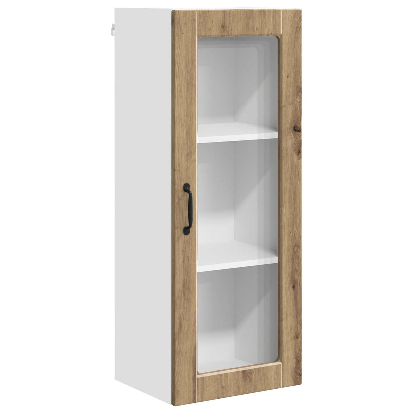 vidaXL Wall Glass Cabinet PORTO Artisan Oak 40 x 31 x 100 cm