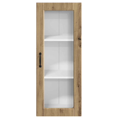 vidaXL Wall Glass Cabinet PORTO Artisan Oak 40 x 31 x 100 cm