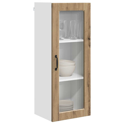 vidaXL Wall Glass Cabinet PORTO Artisan Oak 40 x 31 x 100 cm