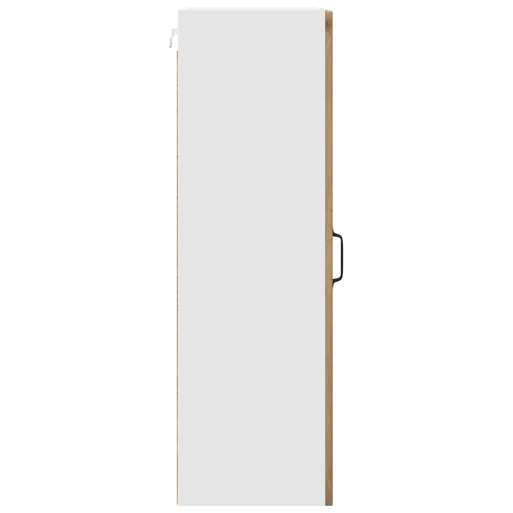 vidaXL Wall Glass Cabinet PORTO Artisan Oak 40 x 31 x 100 cm