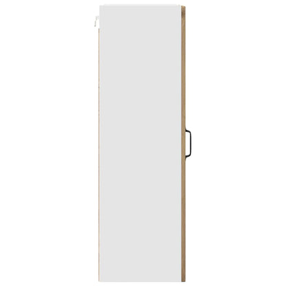 vidaXL Wall Glass Cabinet PORTO Artisan Oak 40 x 31 x 100 cm