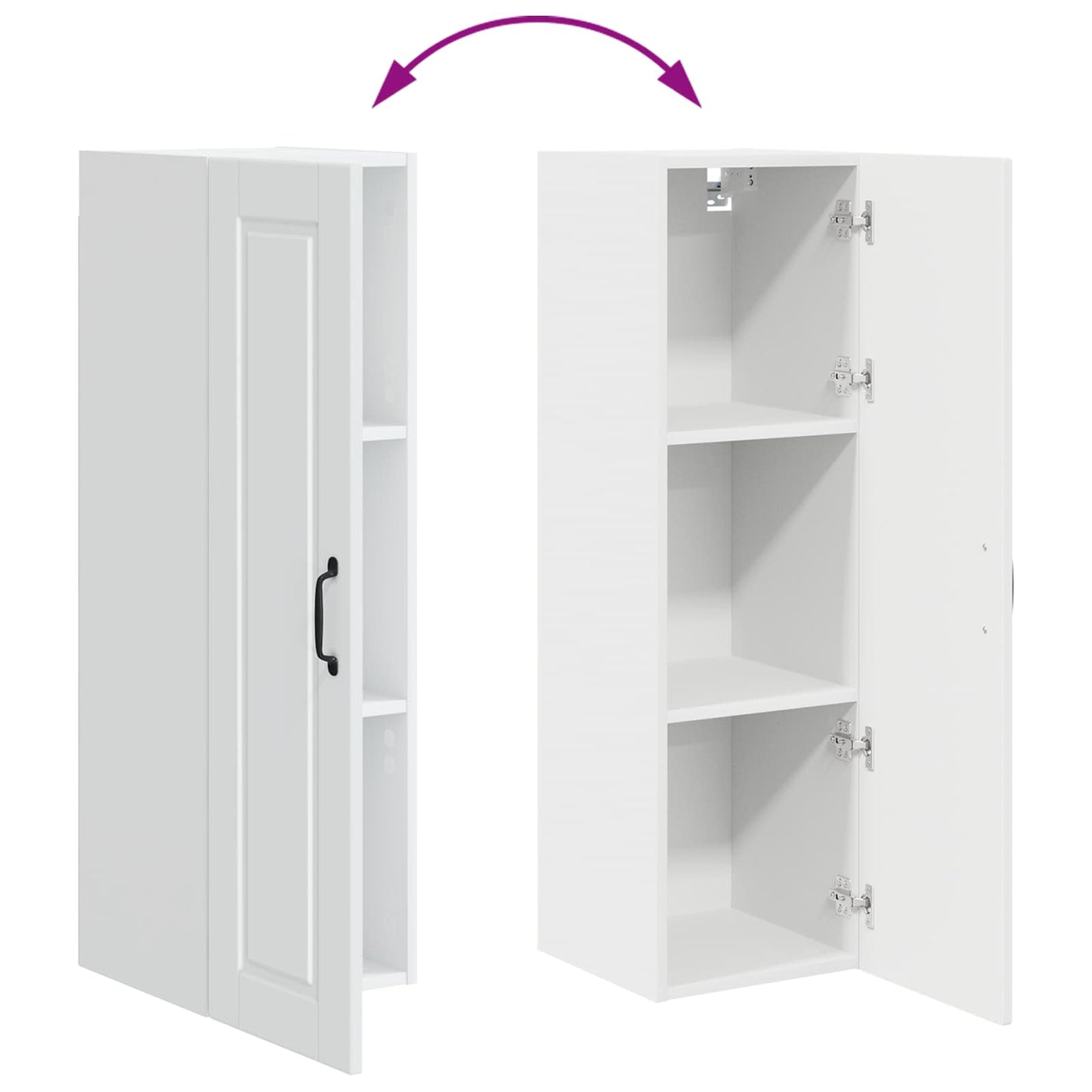 vidaXL Wall Cabinet PORTO White 30 x 31 x 100 cm Engineered Wood