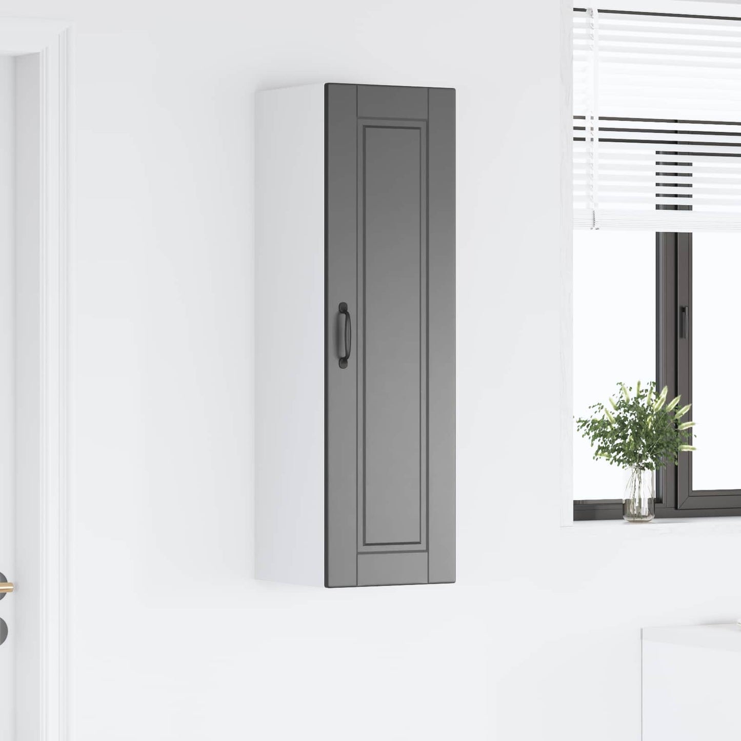 vidaXL Wall Cabinet PORTO Black 30 x 31 x 100 cm Engineered Wood