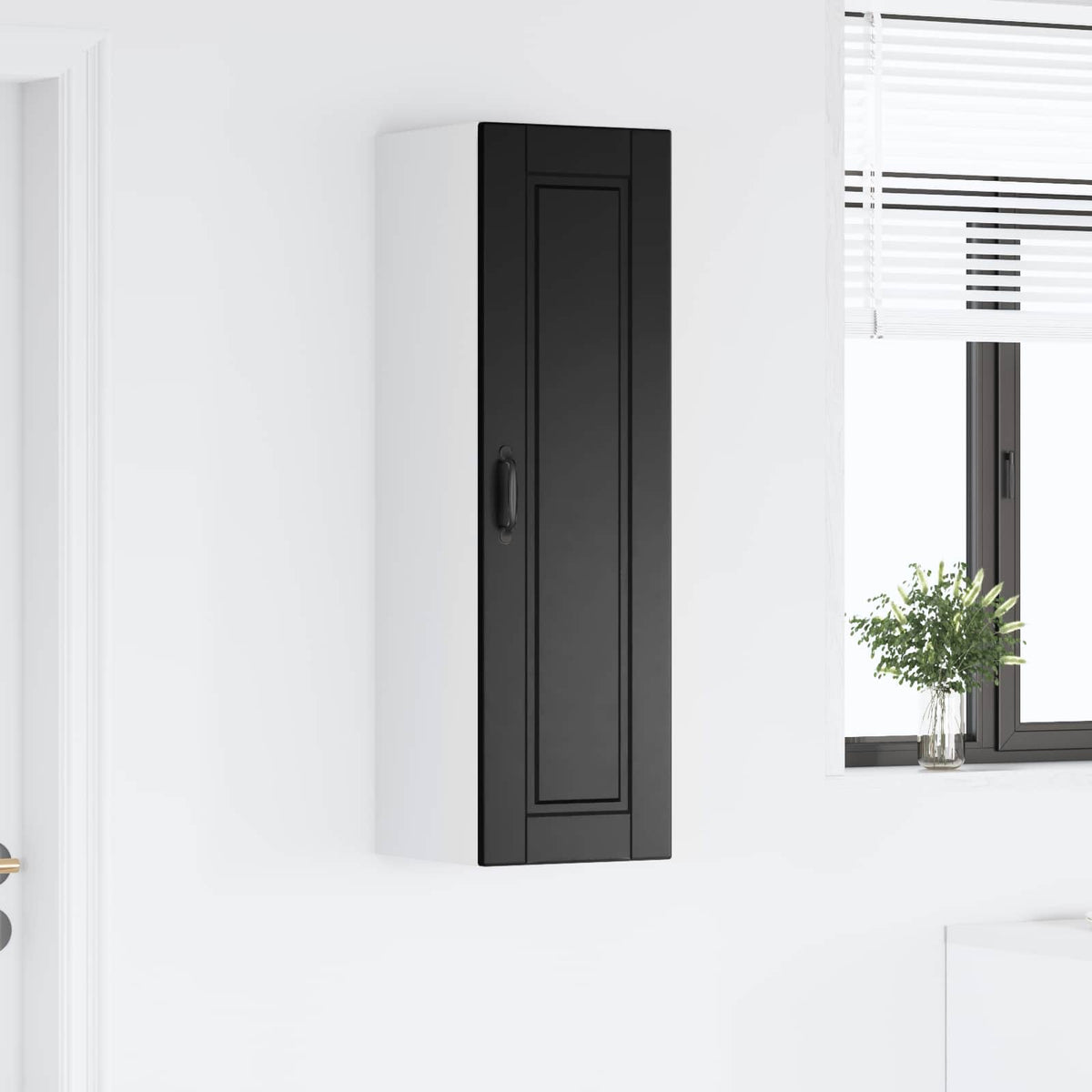 vidaXL Wall Cabinet PORTO Black 30 x 31 x 100 cm Engineered Wood
