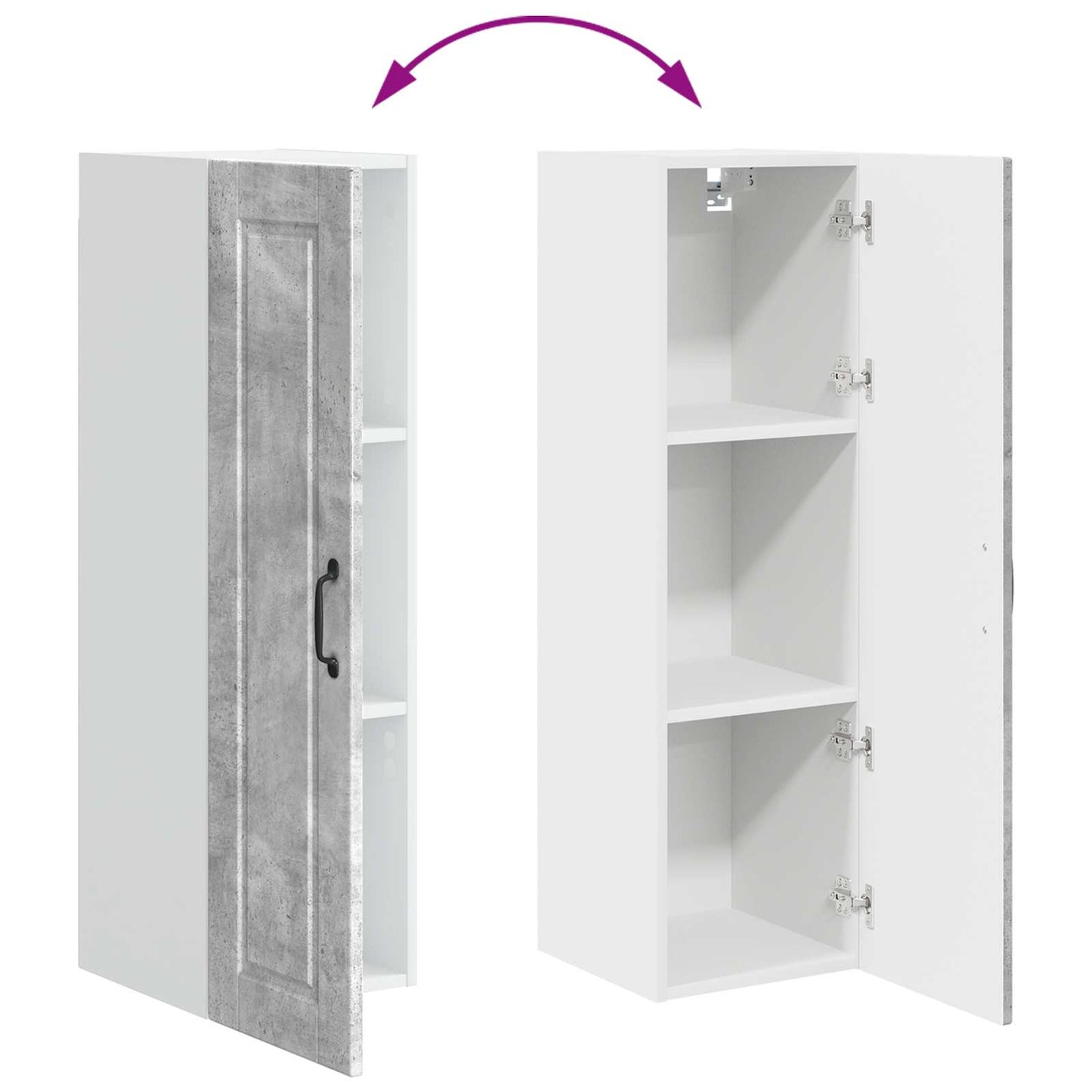 vidaXL Wall Cabinet PORTO Concrete Grey 30 x 31 x 100 cm