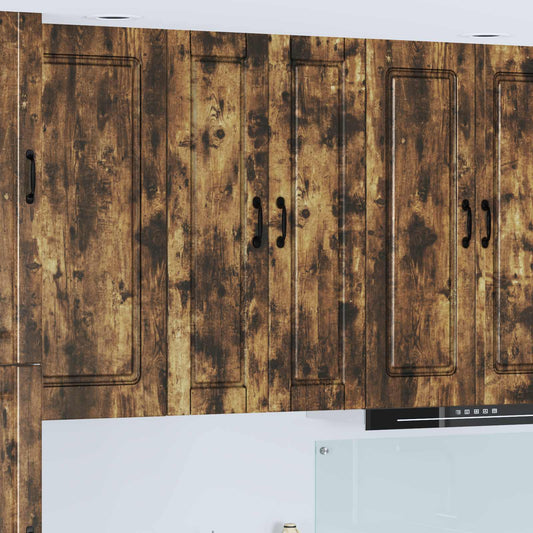 vidaXL Wall Cabinet PORTO Smoked Oak 30 x 31 x 100 cm Engineered Wood