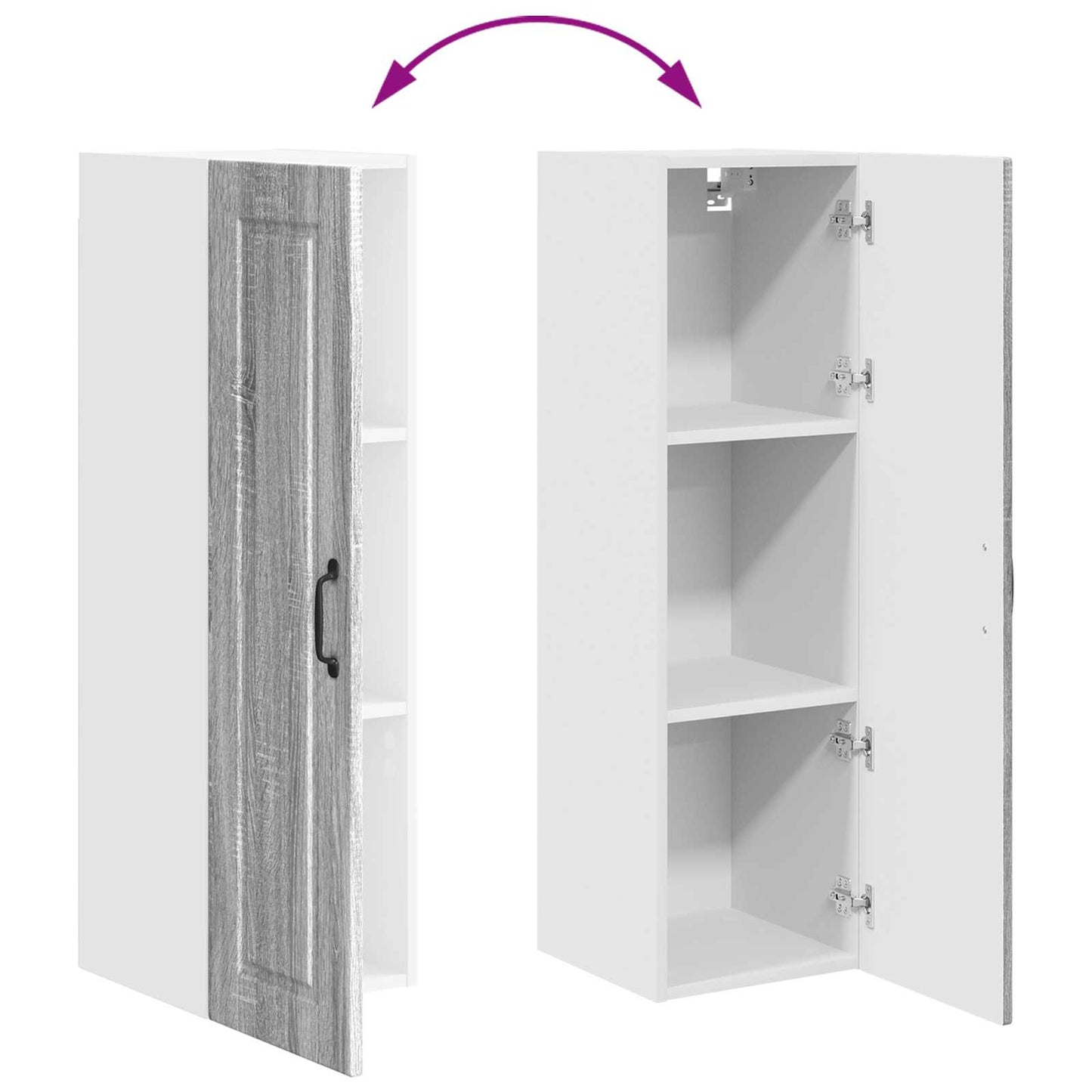 vidaXL Wall Cabinet PORTO Grey Sonoma 30 x 31 x 100 cm Engineered Wood